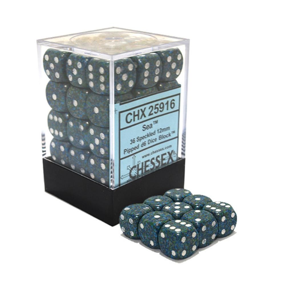 CHX 25916 Speckled 12mm d6 Sea Block (36)