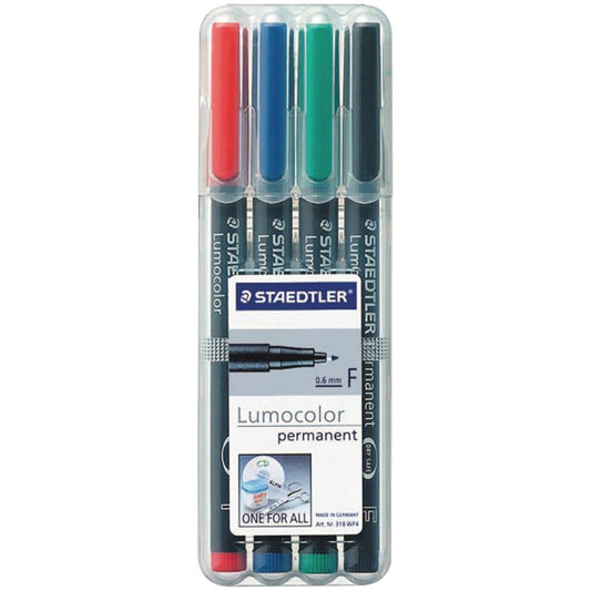 CHX 3154 Lumocolor Markers 4-Pack (1 each Red, Blue, Green, and Black)