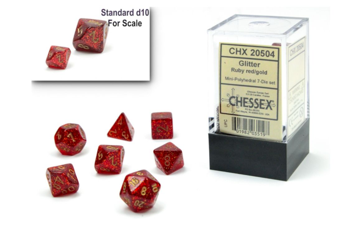 CHX 20504 Glitter Mini Ruby Red/Gold 7-Die Set