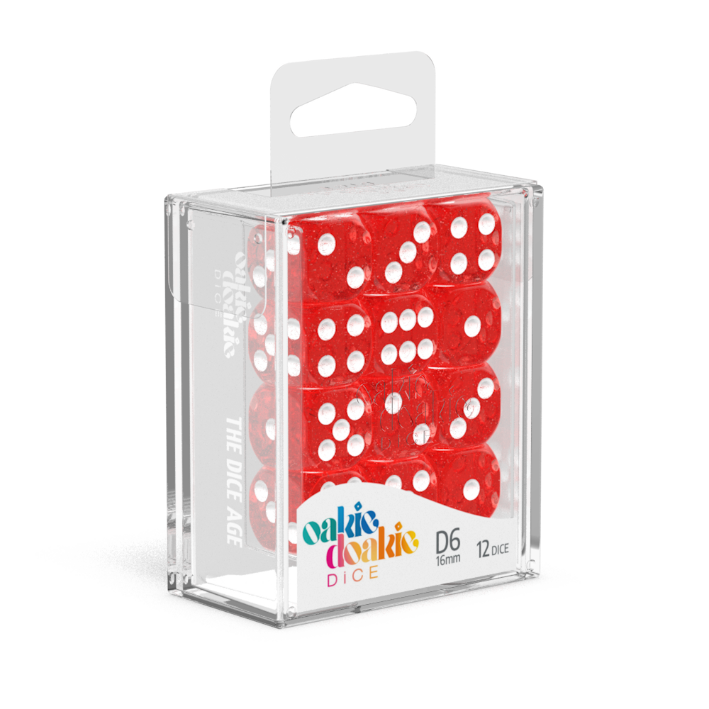 Oakie Doakie Dice D6 16 mm Speckled - Red (12)