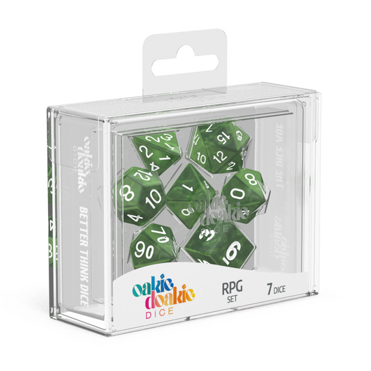 Oakie Doakie Dice RPG Set Marble - Green (7)