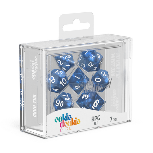 Oakie Doakie Dice RPG Set Marble - Blue (7)