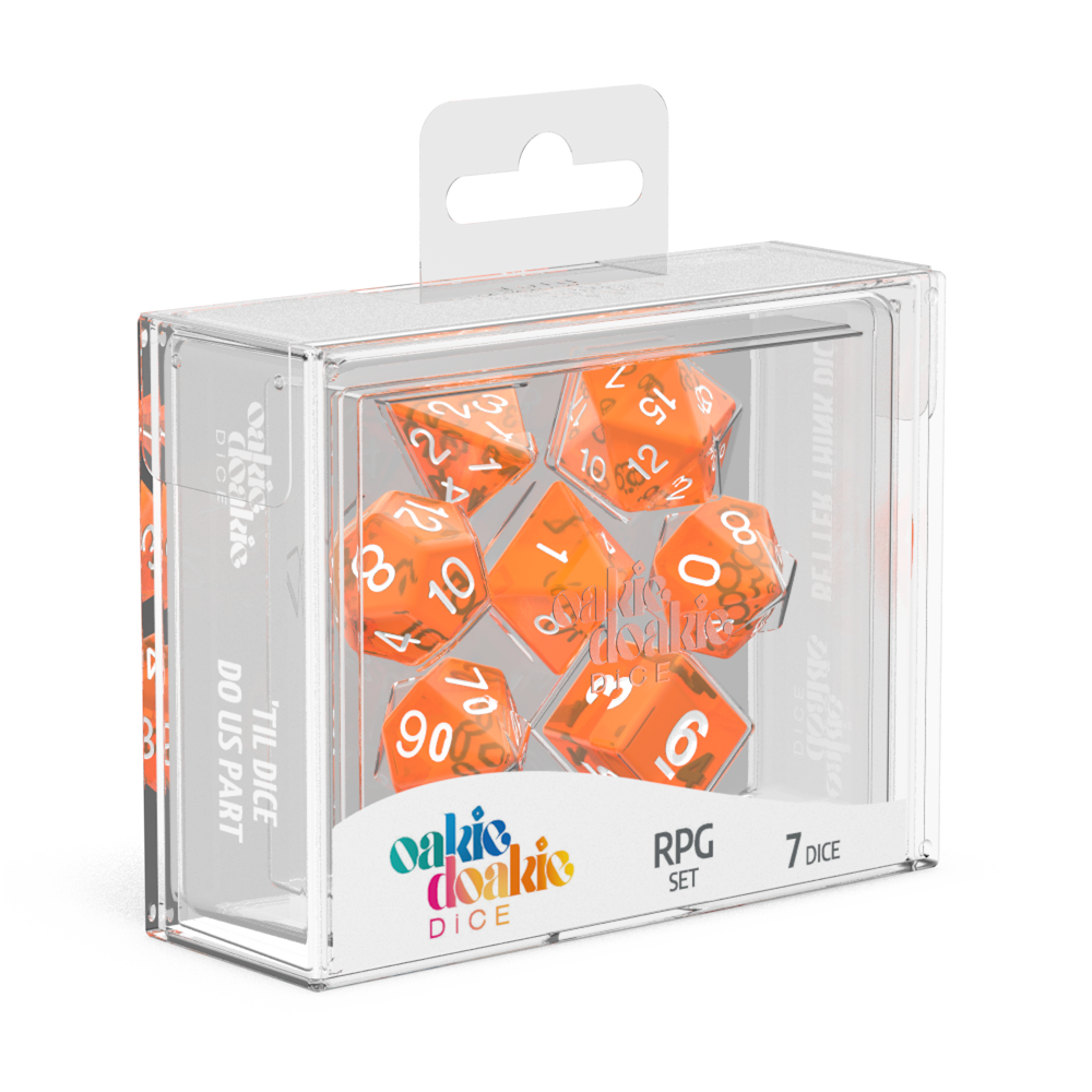 Oakie Doakie Dice RPG Set Translucent - Orange (7)