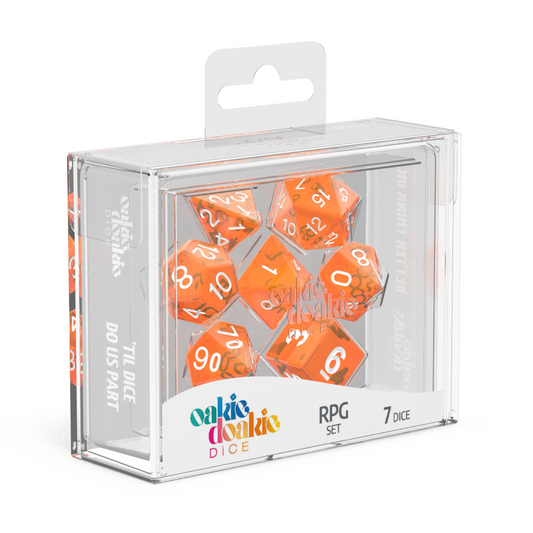 Oakie Doakie Dice RPG Set Translucent - Orange (7)