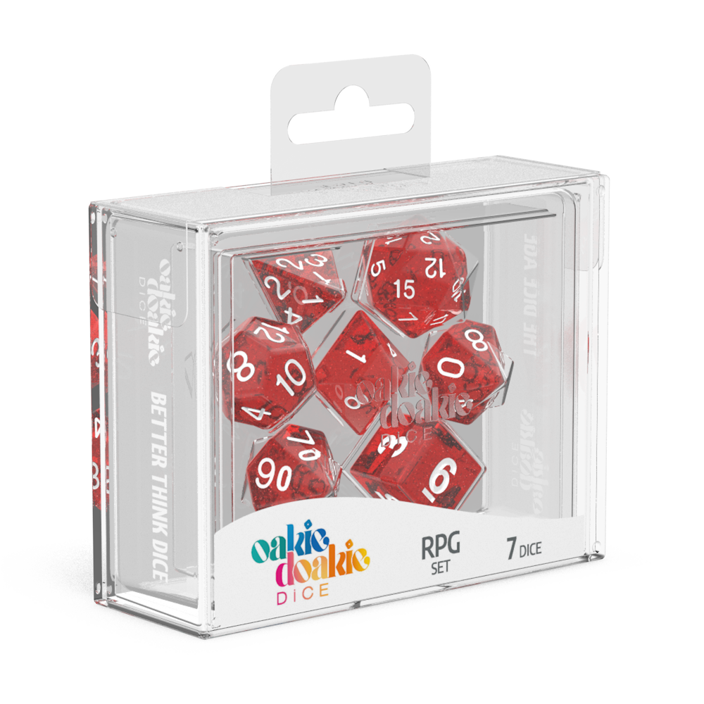 Oakie Doakie Dice RPG Set Speckled - Red (7)