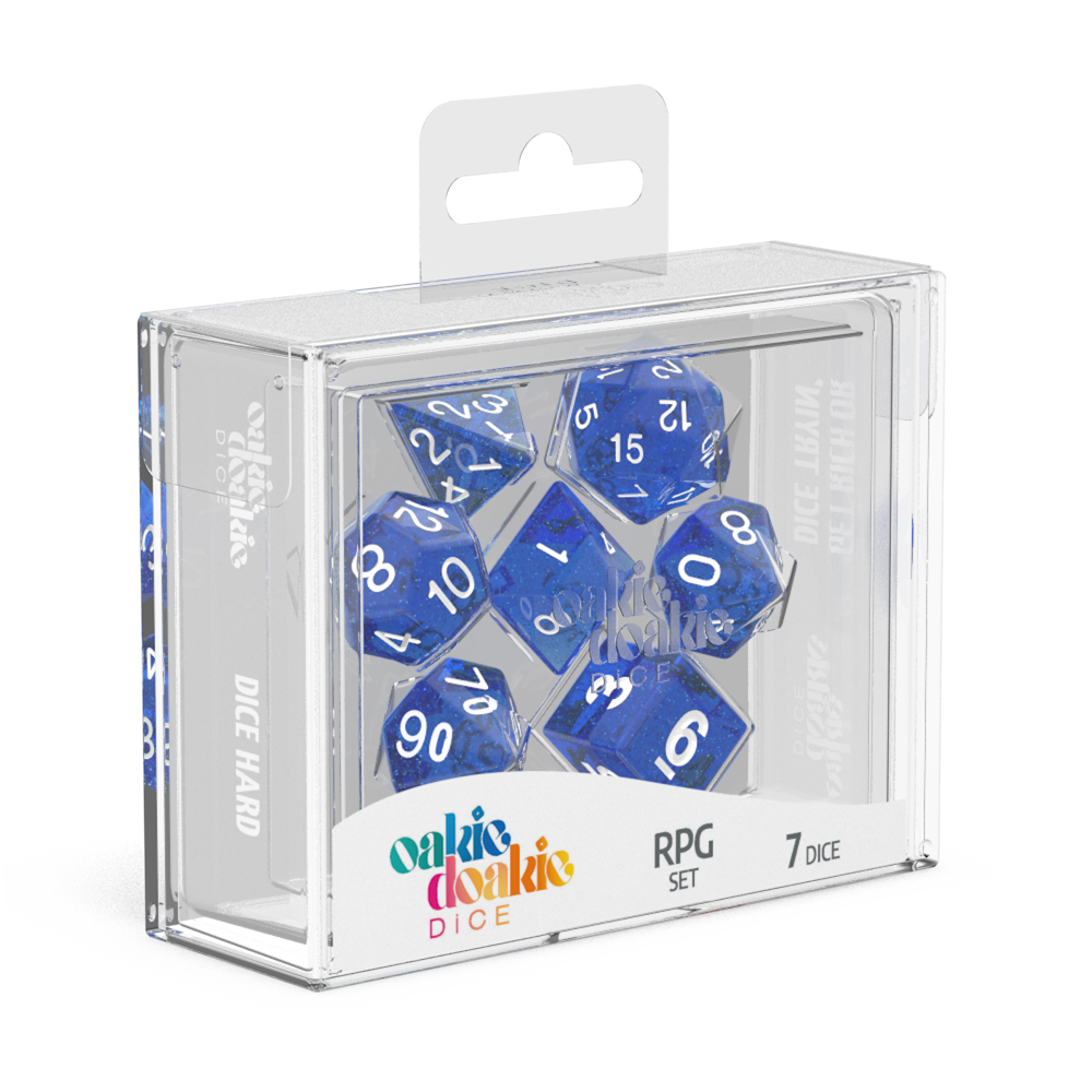 Oakie Doakie Dice RPG Set Speckled - Blue (7)