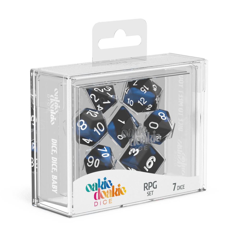 Oakie Doakie Dice RPG Set Glow in the Dark - Deep Ocean (7)