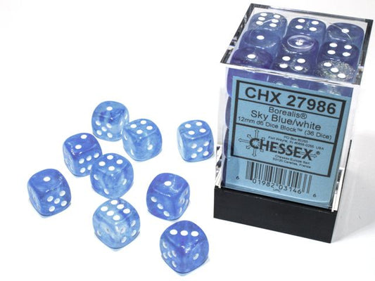 CHX 27986 Borealis 12mm d6 Blue/white Luminary Block (36)