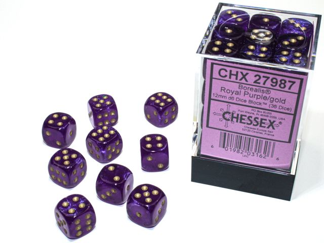 CHX 27987 Borealis 12mm d6 Royal Purple/gold Luminary Block (36)