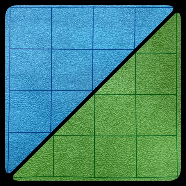 CHX 97465 Reversible Megamat 1" Squares Blue-Green (34Â½ x 48)