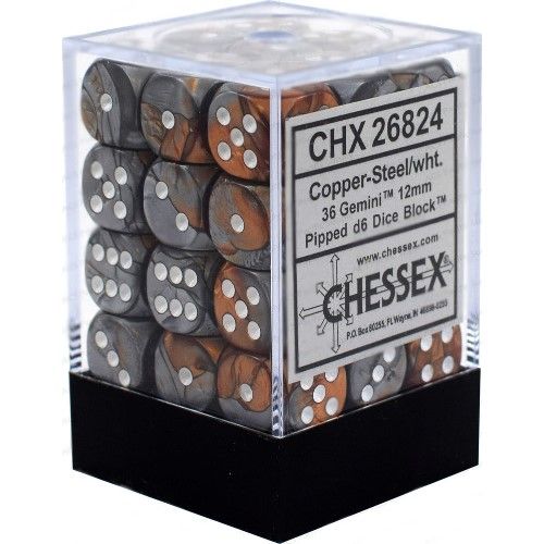 CHX 26824 Gemini 12mm d6 Copper-Steel/White Block (36)