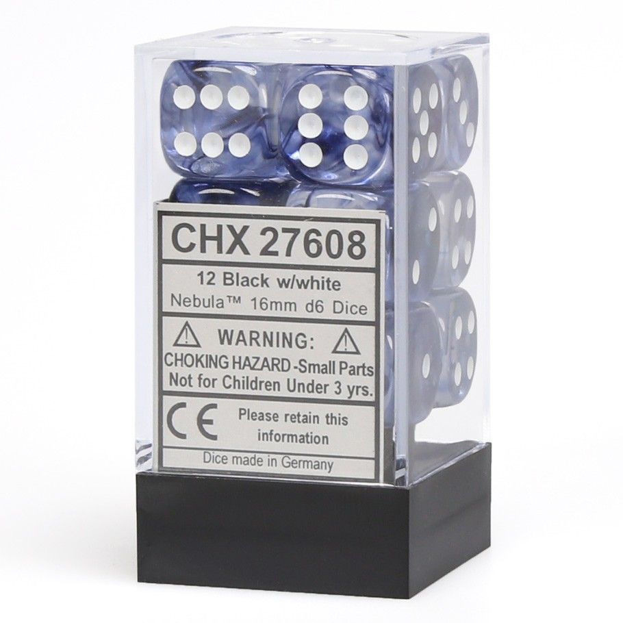 CHX 27608 Nebula 16mm d6 Black/white Block (12)