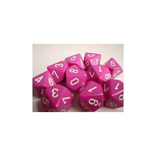 CHX 25227 Opaque Light Purple/White Set of Ten d10s