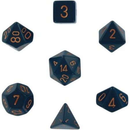 CHX 25426 Opaque Polyhedral Dusty Blue/Copper 7-Die Set