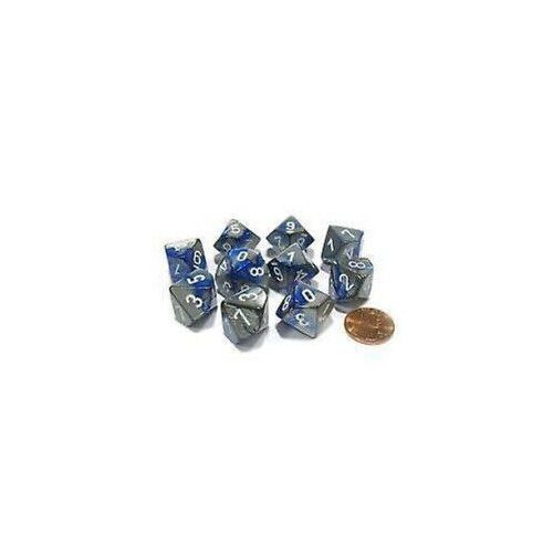 CHX 26223 Gemini Polyhedral Blue-Steel/White Set of Ten d10s