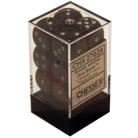 CHX 27628 Borealis #2 16mm d6 Smoke/Silver Block (12)