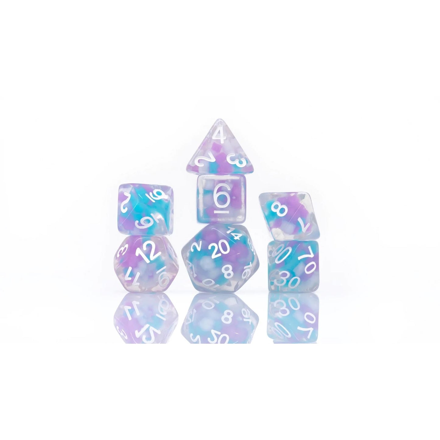 Sirius Dice - Cotton Candy Glowworm Dice Set 7