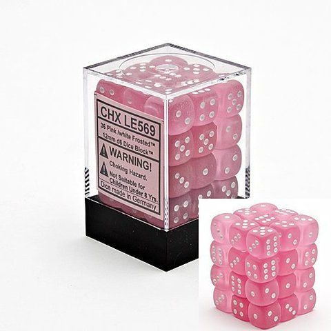 CHX LE569 Frosted 12mm d6 Pink/White Block (36)
