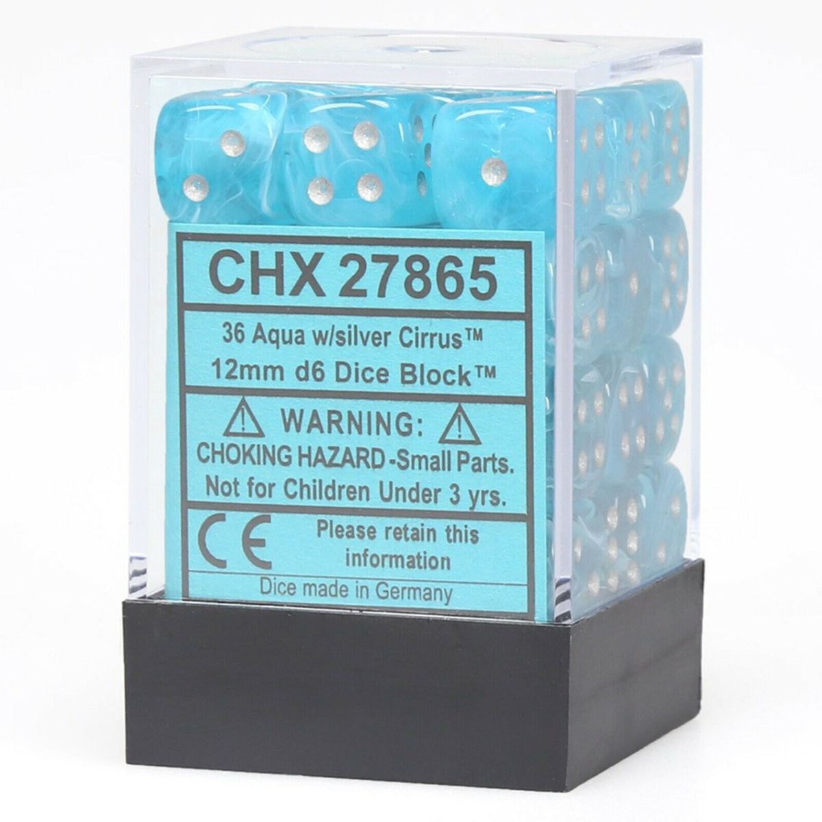 CHX 27865 Cirrus 12mm d6 Aqua/Silver Block (36)