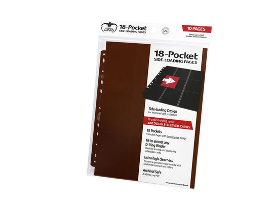 Ultimate Guard 18-Pocket Pages Side-Loading Brown