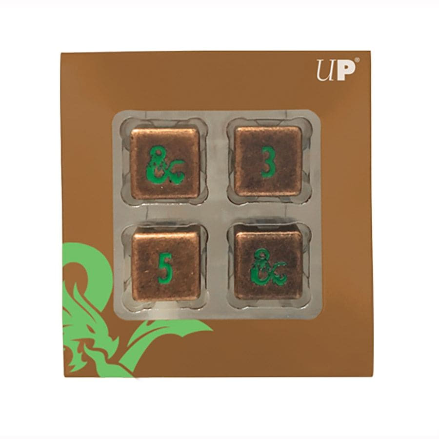 D&D Heavy Metal D6 Feywild Copper and Green Dice Set (4)