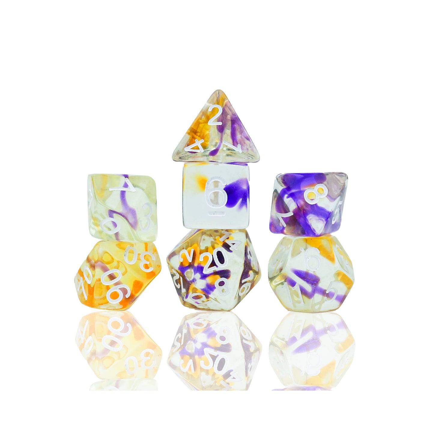 Sirius Dice - Violet Swirl Dice Set 7